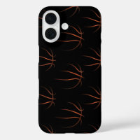 Minimalist Basketball Line Art Pattern – Black & O
