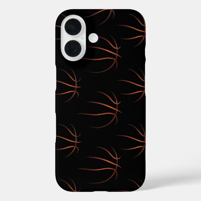 Minimalist Basketball Line Art Pattern – Black & O Case-Mate iPhone Case (Back)