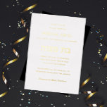 Minimalist Bat Mitzvah Gold<br><div class="desc">Simple design and text,  Black and White with Hebrew,  "בת מצוה" Bat Mitzvah Invitation. Minimalist layout in real gold foil. Choose from gold,  rose gold or silver foil on custom colour background to match your event.</div>