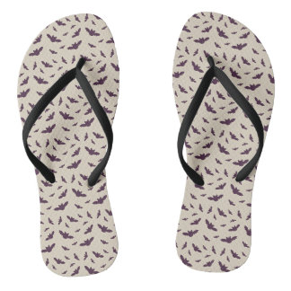 Minimalist Bats Pattern Halloween Blanket Flip Flops