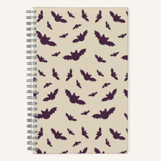 Minimalist Bats Pattern Halloween Blanket Notebook