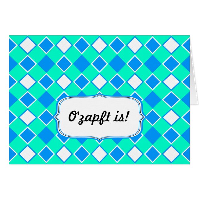 Minimalist Bavarian Pattern | Blue White  (Front Horizontal)