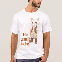 Minimalist “Be Gentle Today” Old Soul Cat T-Shirt