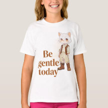 Minimalist “Be Gentle Today” Old Soul Cat T-Shirt