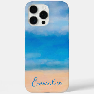 Minimalist Beach Scene Painting iPhone 16 Pro Max Case
