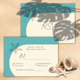 Minimalist Beach Wedding RSVP Enclosure Card
