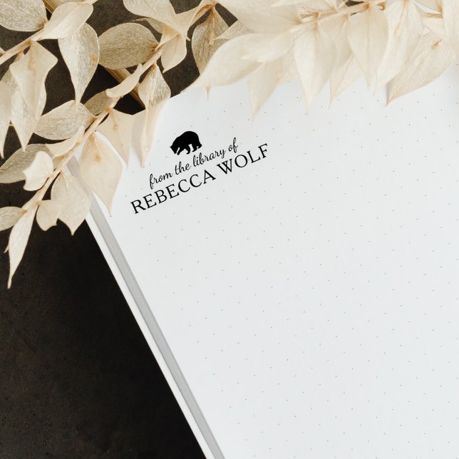 Minimalist Bear From the Library Of, Book Rubber Stamp (Creator Uploaded)