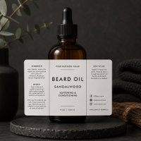 Minimalist Beard Oil 4oz Dropper Bottle Label