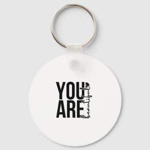Minimalist “Beautiful” Typography Design – Black a Keychain