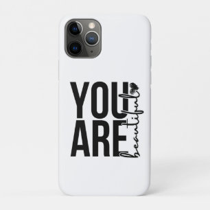 Minimalist “Beautiful” Typography Design – Black  iPhone 11 Pro Case