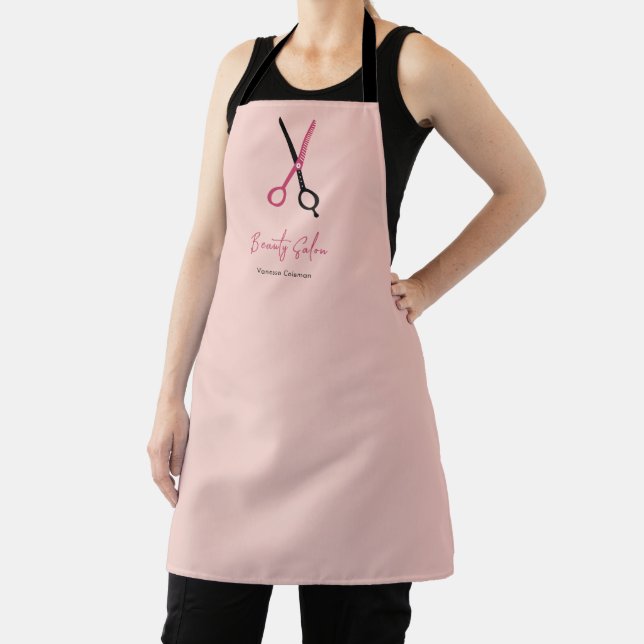 Minimalist Beauty Hair Salon Trendy Pink Branding Apron (Insitu)