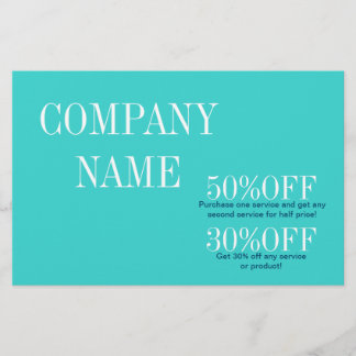 Minimalist beauty makeup artist hair salon teal flyer