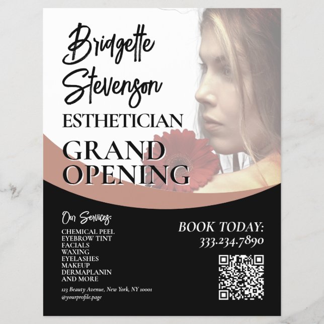 Minimalist beauty model esthetician salon Flyer (Front)