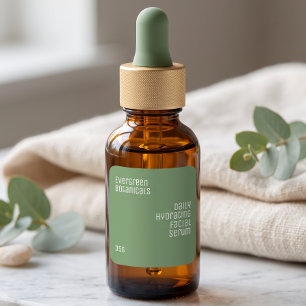 minimalist beauty product label white on sage