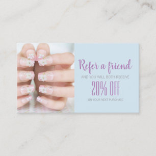 Minimalist beauty salon Nail Salon Referral Card