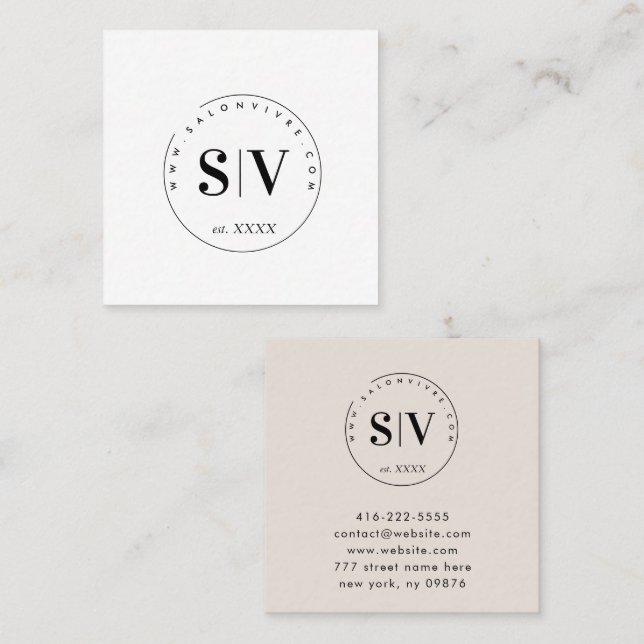 Minimalist Beauty Salon Professional Business Calling Card (Front/Back)