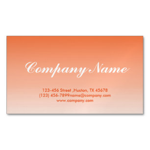 Minimalist beauty tanning salon tangerine ombre 	Magnetic business card