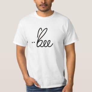 Minimalist "bee" Logo with Elegant Script and Bunn T-Shirt