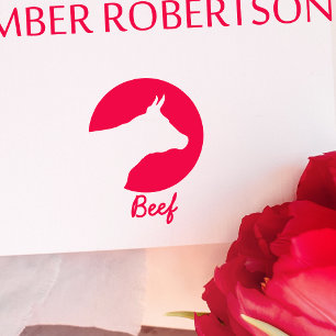 Minimalist Beef Wedding Guests Meal Choice Rubber Stamp