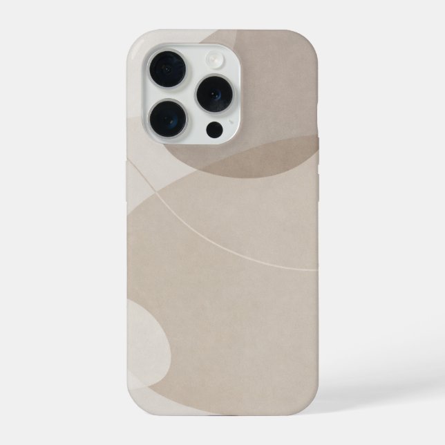 Minimalist Beige Abstract iPhone Case (Back)