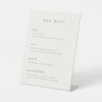 Minimalist Beige Bar Menu List