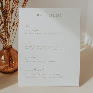 Minimalist Beige Bar Menu List Pedestal Sign