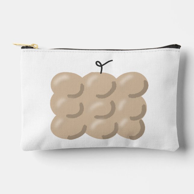 Minimalist Beige Bubble Wrap Texture Pattern Accessory Pouch (Front)