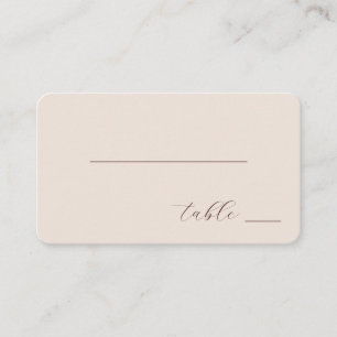 Minimalist Beige Calligraphy Place Card