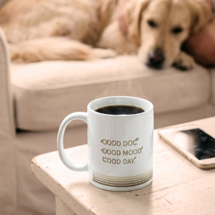 Minimalist Beige Good Dog Good Mood Dog Mom Mug