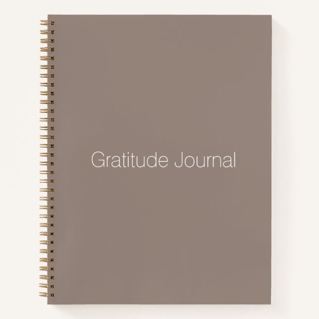 Minimalist beige greige custom Gratitude Journal (Front)