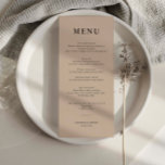 Minimalist Beige Simple Wedding Menu Card<br><div class="desc">Designed to coordinate with our Minimalist All In One Collection, this customizable matching wedding menu card features a clean and simple layout, with classic font. For more advanced customization of this design, e.g. changing layout, font or text size please click the "CUSTOMIZE" button above. Please contact me for any questions!...</div>
