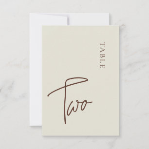 Minimalist Beige Table two Table Number