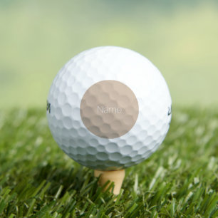 Minimalist beige tan custom name monogram golf balls