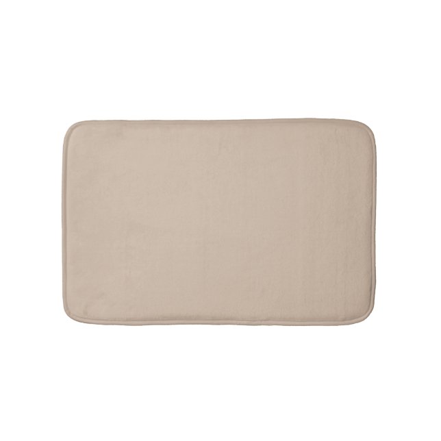 Minimalist beige tan neutral solid plain elegant bath mat (Front)