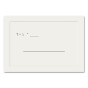 Minimalist Beige Typographic Table Number