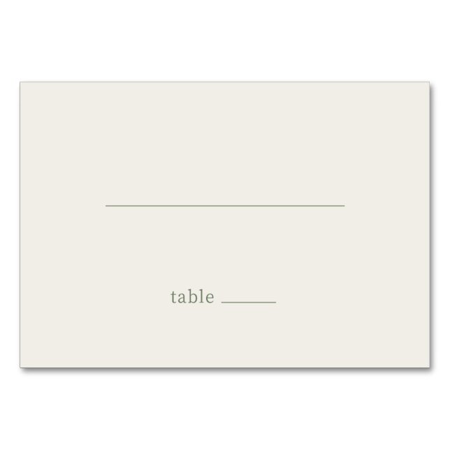 Minimalist Beige Typographic Table Sign Number (Front)