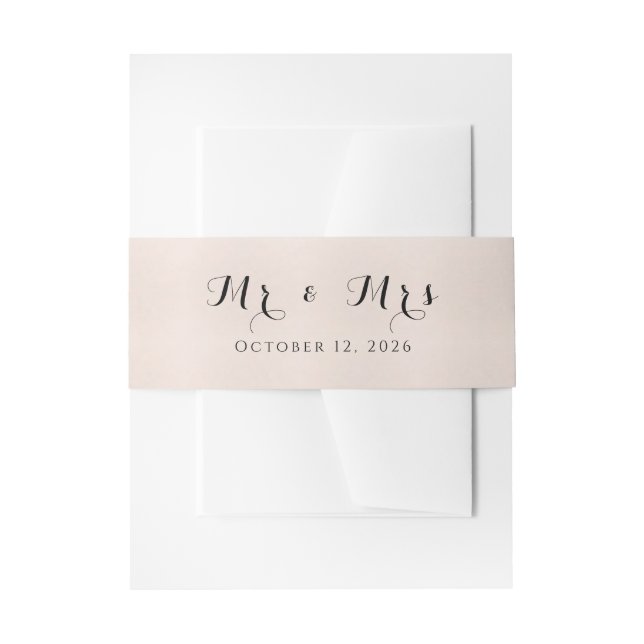 Minimalist Belly Band – Custom Text Invitation Belly Band (Front Example)