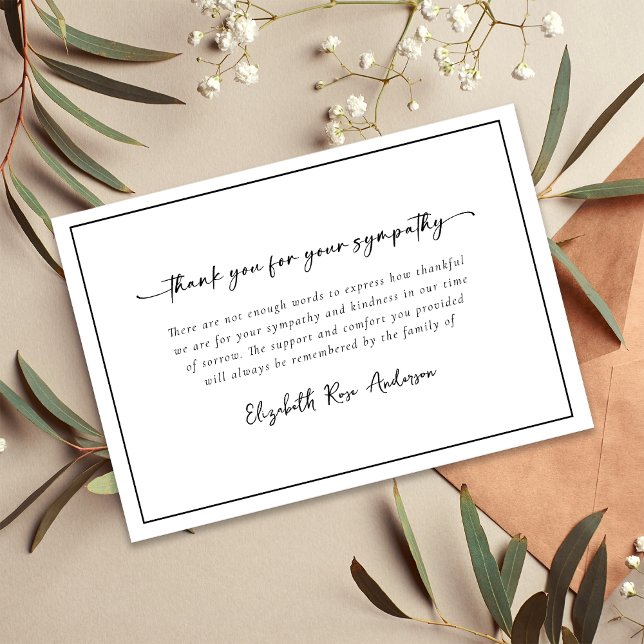 Minimalist Bereavement Funeral Thank You Card (Creator Uploaded)