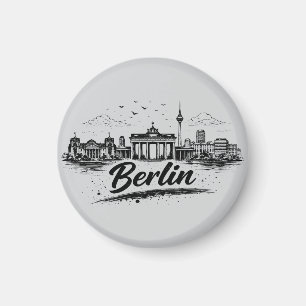 Minimalist Berlin Germany Cityscape Art Magnet