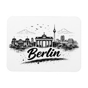 Minimalist Berlin Germany Cityscape Art Magnet