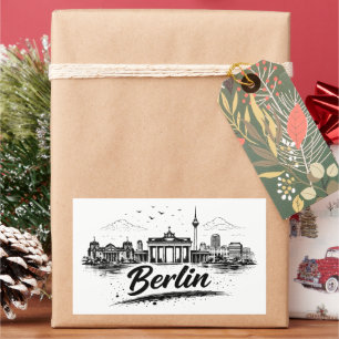 Minimalist Berlin Germany Cityscape Art Sticker