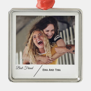 Minimalist Best Friends Photo Ornament
