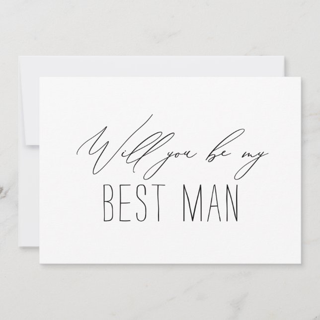 Minimalist Best Man Groomsman Proposal Card (Front)
