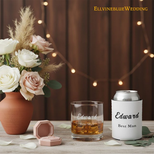 Minimalist Best Man Wedding Practical Gift Can Cooler (Creator Uploaded)