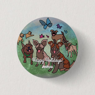 Minimalist Besties Forever during the Holidays 1 Inch Round Button