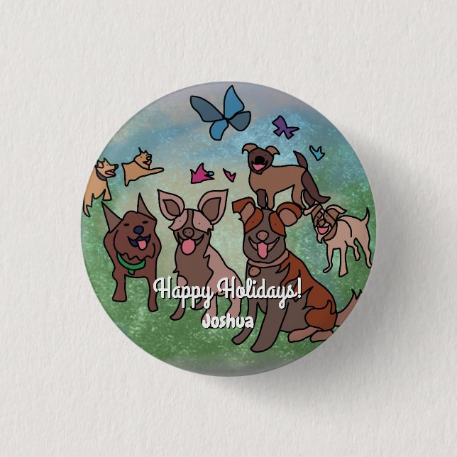 Minimalist Besties Forever during the Holidays 1 Inch Round Button (Front)