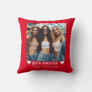 Minimalist BFF Valentine's Day Spanish White Heart Throw Pillow