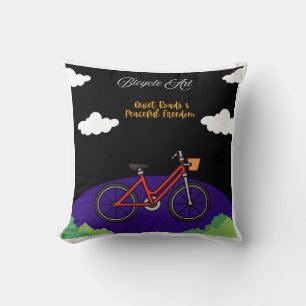 Minimalist Bicycle Art Design Throw Pillow