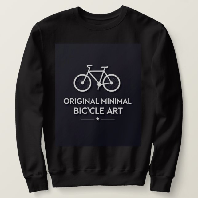 Minimalist Bicycle Art Sweatshirt (Design Front)