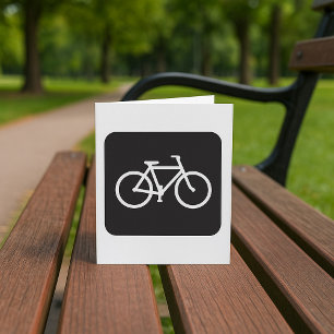 Minimalist Bicycle Black and White Bike Symbol Card